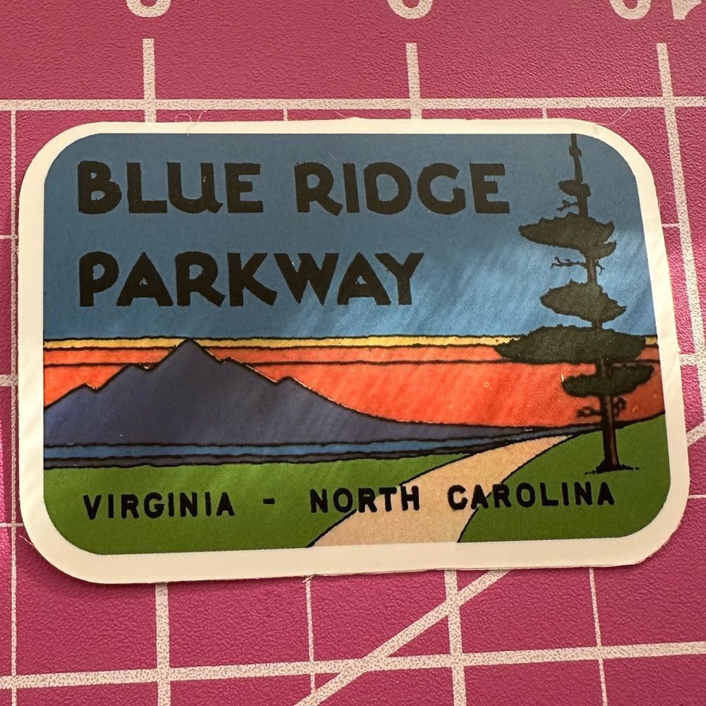 💜13/$13 +Bundle Sticker Sale | Travel Blue Ridge Parkway NC Waterproof Sticker